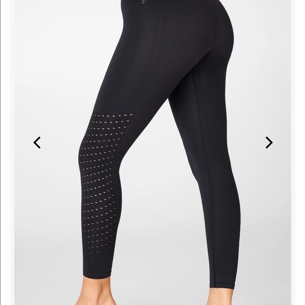 Fabletics sync black high waisted perforated 7/8